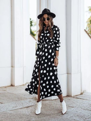 Picture of Dot black shirt dress