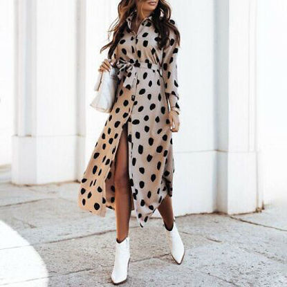 Picture of Dot beige shirt dress