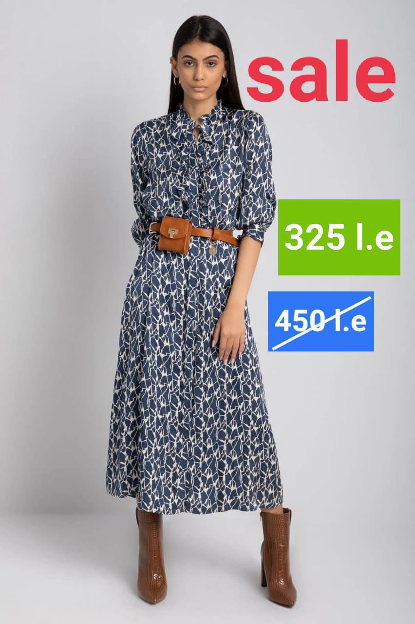 Picture of Lady navy long dress