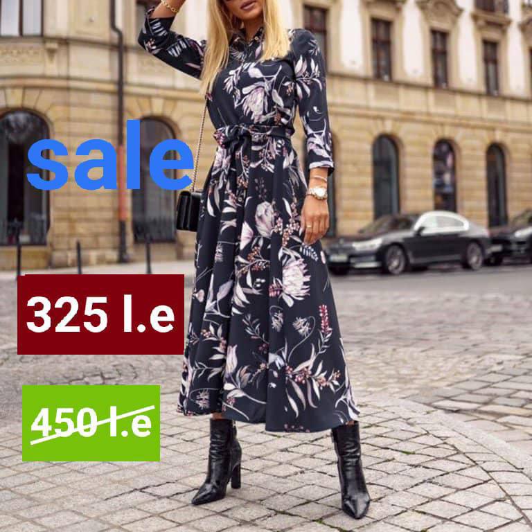 Picture of Floral print maxi shirt dress