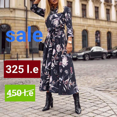 Picture of Floral print maxi shirt dress