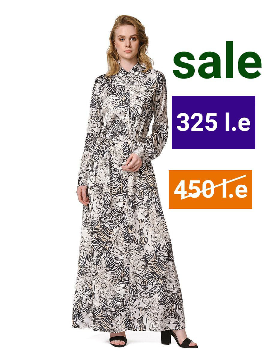 Picture of Palm print black maxi dress
