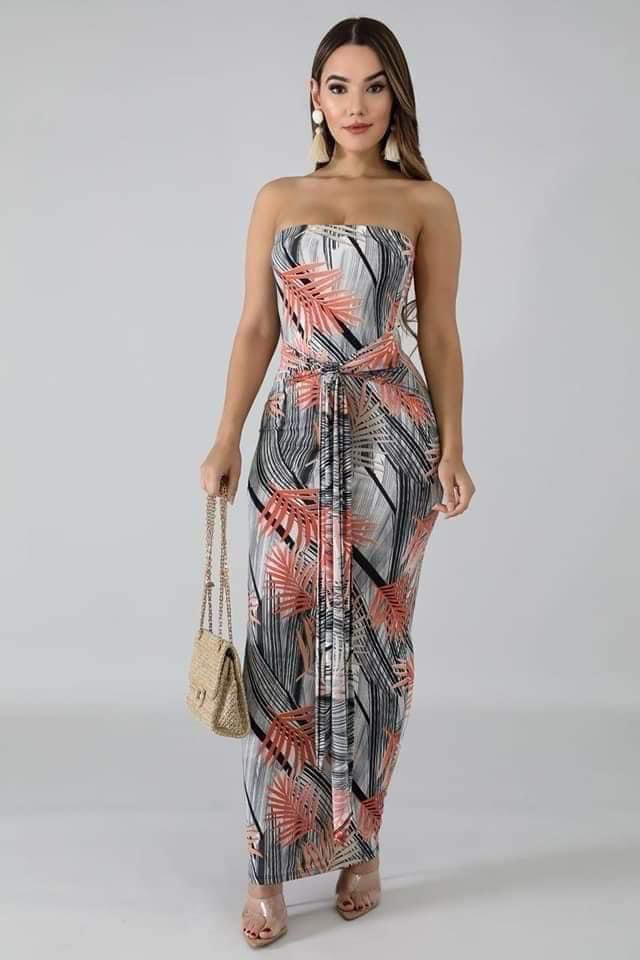 Picture of Orange  & Grey Degrade Dress