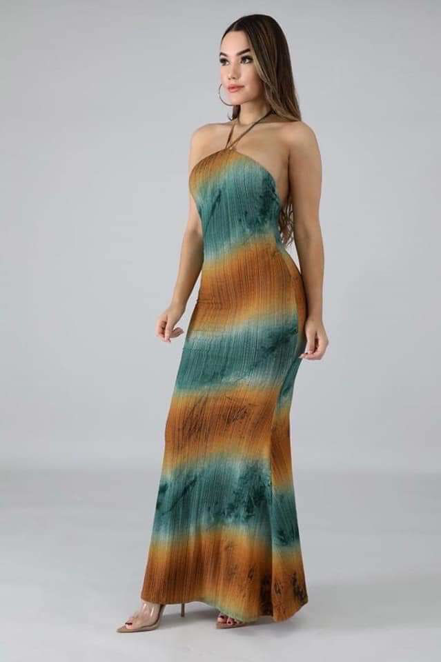 Picture of Degrade  dress brown & green