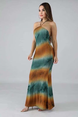 Picture of Degrade  dress brown & green