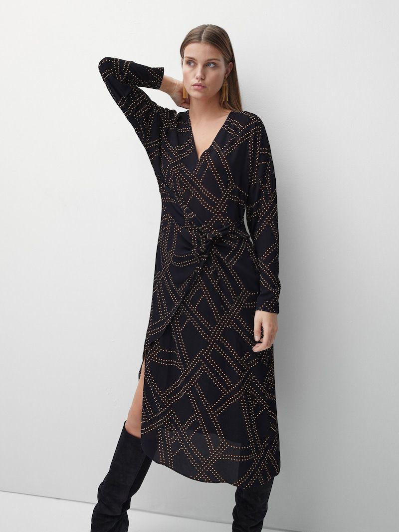 Picture of Printed dress with knot