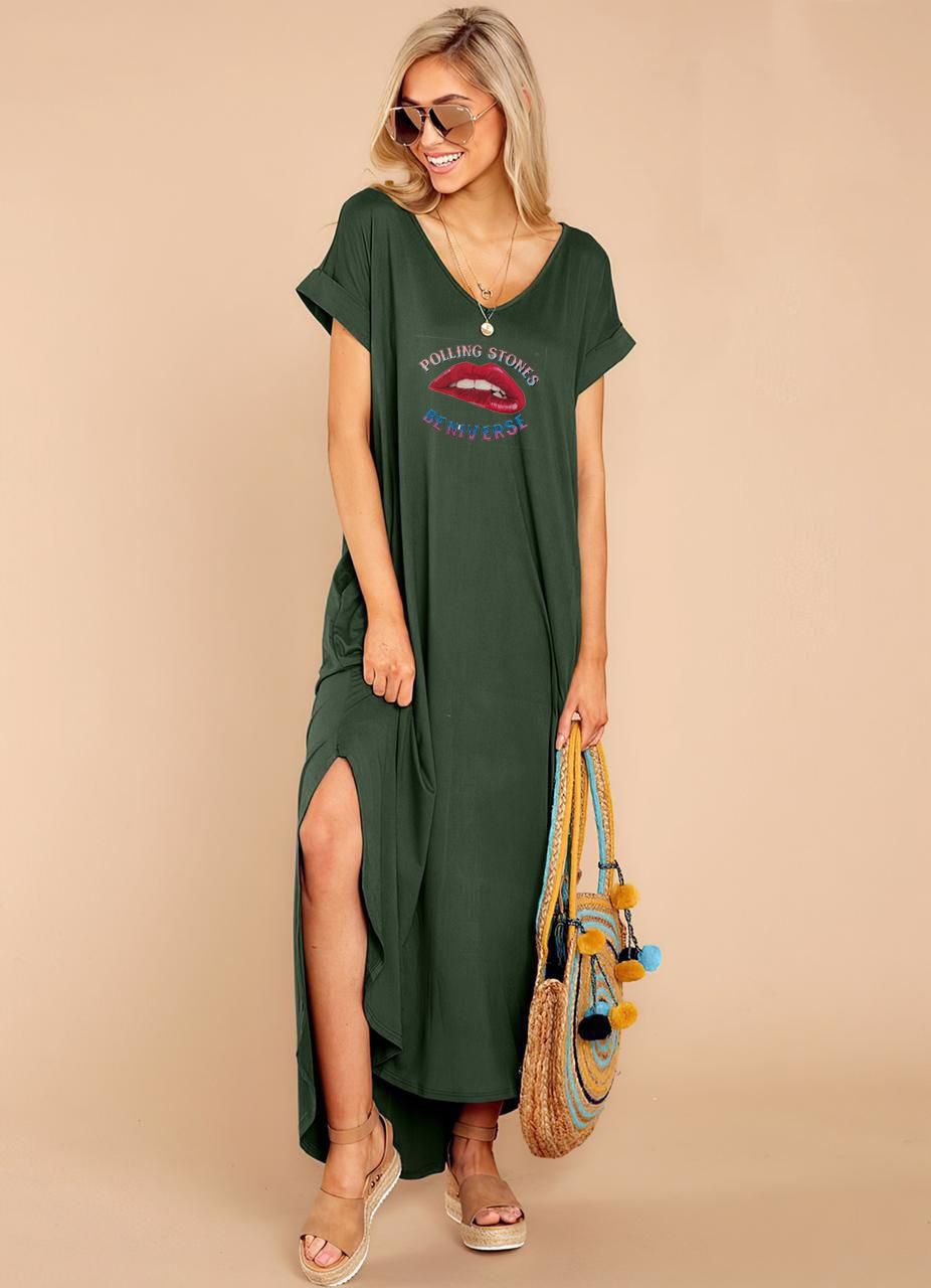 Picture of Summer Fashion Dress v neck