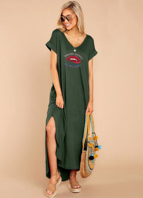 Picture of Summer Fashion Dress v neck