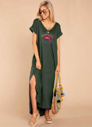 Picture of Summer Fashion Dress v neck