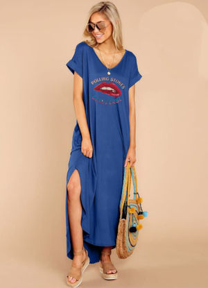 Picture of Summer Fashion Dress v neck