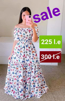 Picture of Butterfly white off shoulder dress