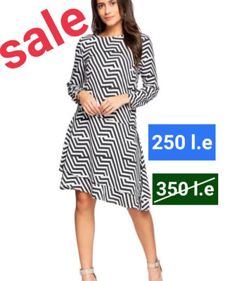 Picture of Round neck black & white blouse