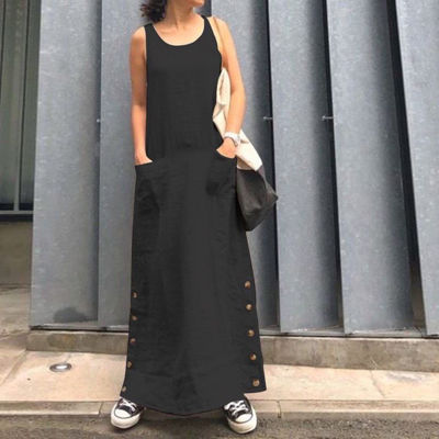 Picture of Long black vest dress