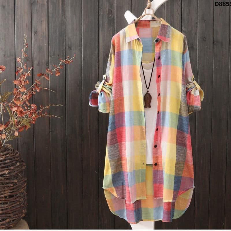 Picture of Colourful casual yellow blouse