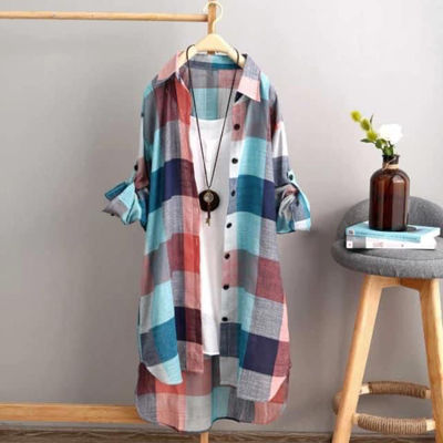 Picture of Colourful casual blue blouse