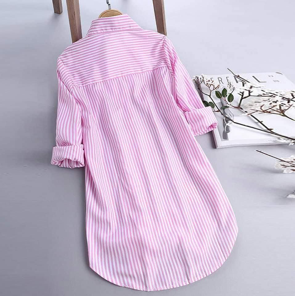Picture of Pink striped lady's casual shirt