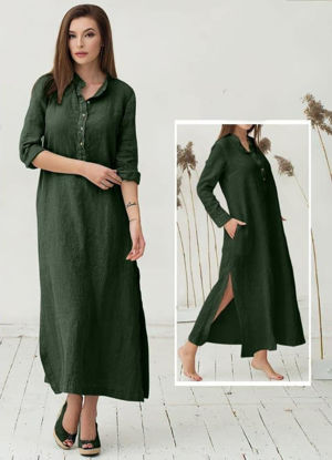 Picture of Summer cotton dress v neck