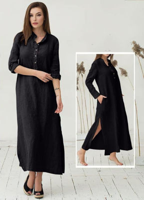 Picture of Summer cotton dress v neck