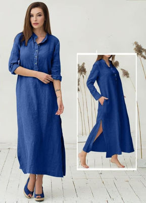 Picture of Summer cotton dress v neck