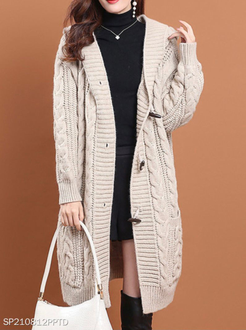 Picture of Casual long off white overcoat