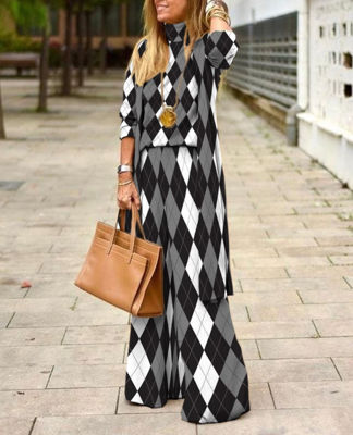 Picture of 3 piece check cotton black suit