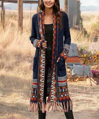 Picture of Long comfy black cardigan