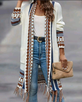 Picture of Long comfy off white cardigan