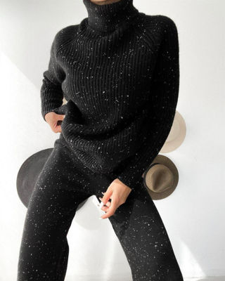 Picture of 2 piece check black suit