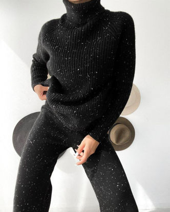 Picture of 2 piece check black suit