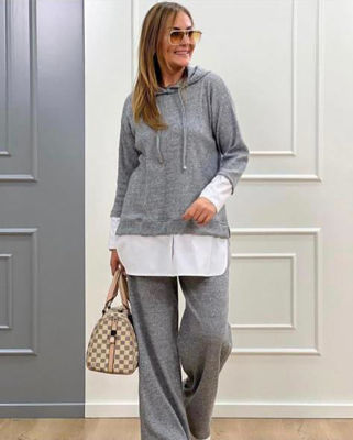 Picture of 2 piece check Grey cotton suit
