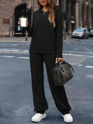 Picture of 2 piece check black suit