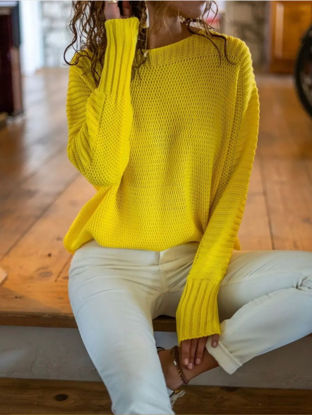 Picture of Solid casual yellow pullover