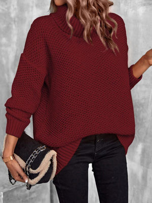 Picture of Red  high neck pullover - copy