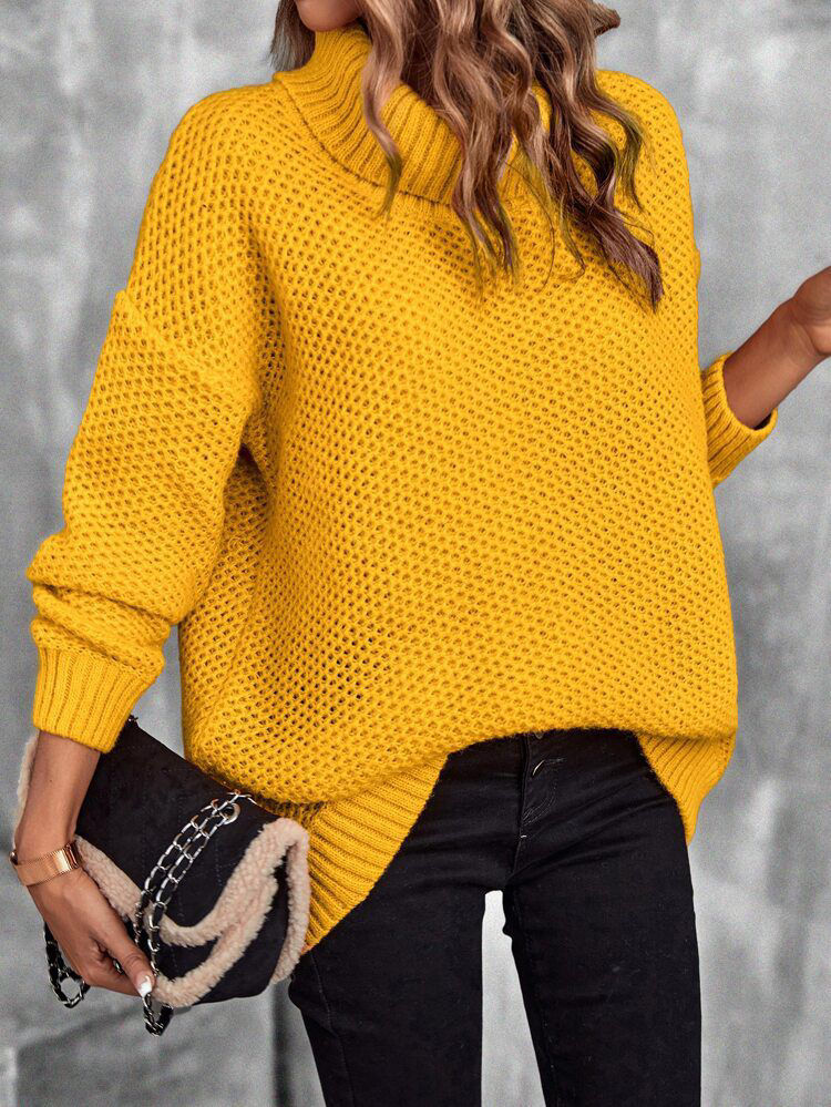 Picture of Yellow high neck pullover