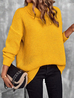 Picture of Yellow high neck pullover