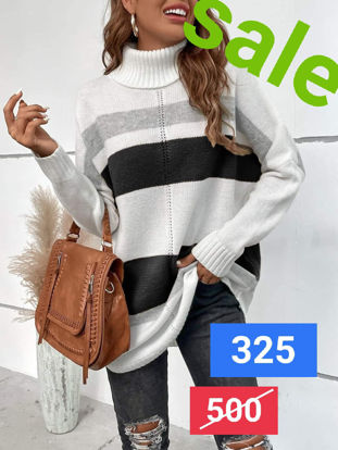 Picture of Women's high neck casual black pullover